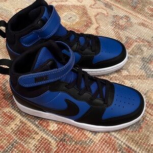 Nike Kids Black and Blue High-Top Sneakers